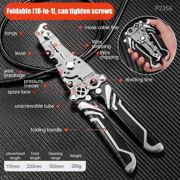 Multifunctional Folding Wire Stripper-Professional Electrician Tool - ExploreMore Hub