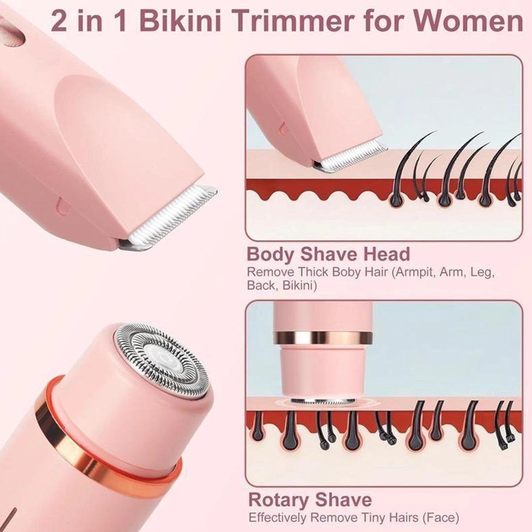 2 in 1 Painless Bikini & Facial Hair Trimmer