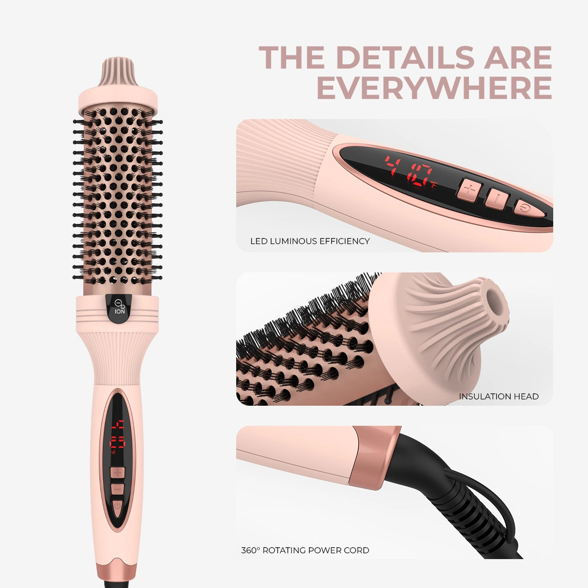 3-in-1 Pro Negative Ion PTC Heaters Thermal Brush