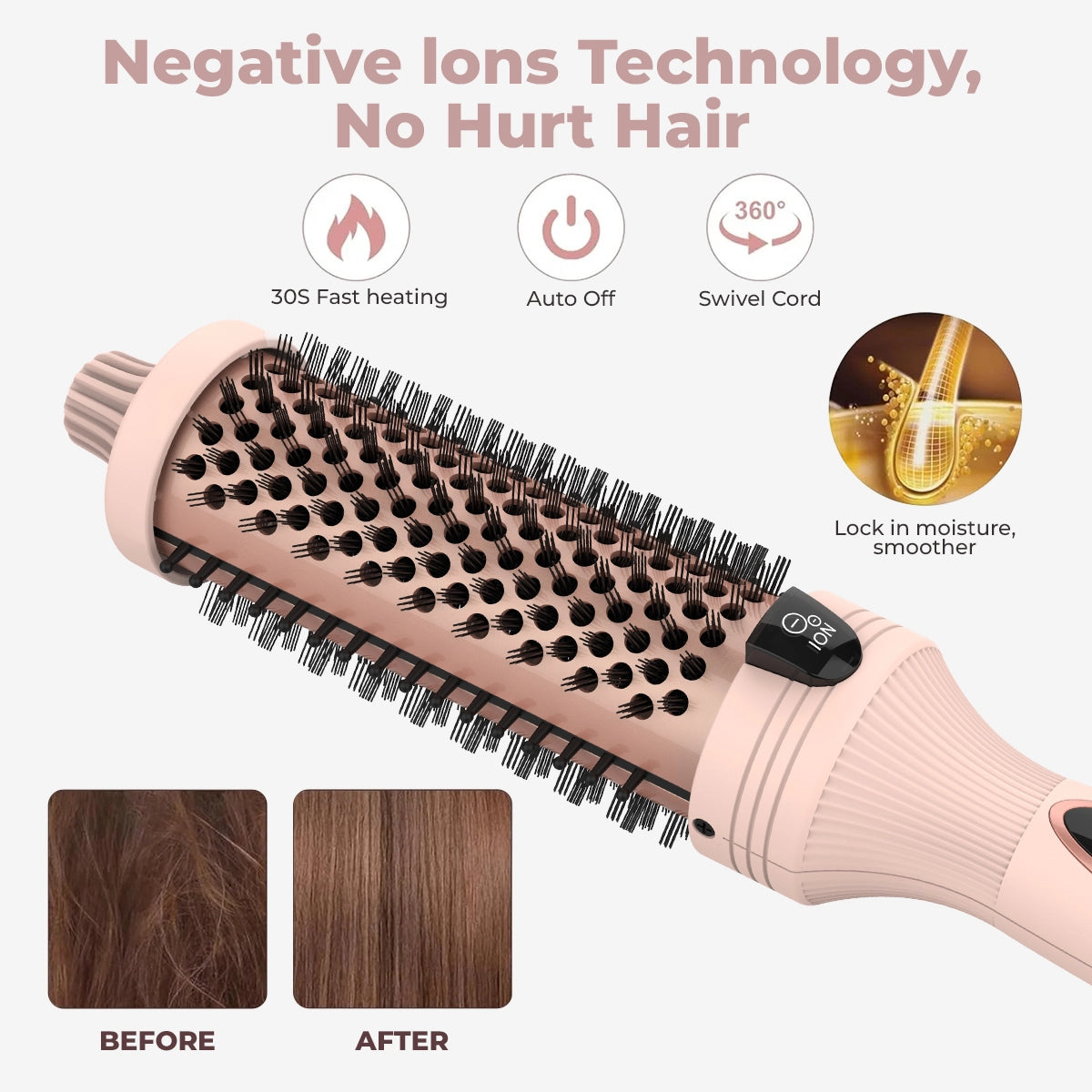 3-in-1 Pro Negative Ion PTC Heaters Thermal Brush