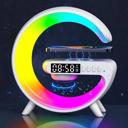ultifunctional Bluetooth Speaker-Colorful Atmosphere Light Wireless Charging and Clock All-in-one Machine - ExploreMore Hub