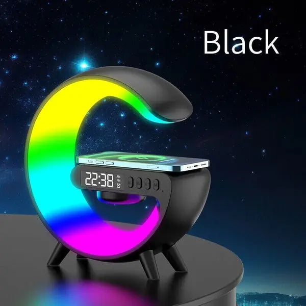 ultifunctional Bluetooth Speaker-Colorful Atmosphere Light Wireless Charging and Clock All-in-one Machine - ExploreMore Hub
