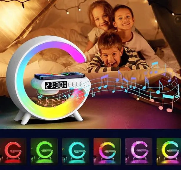 ultifunctional Bluetooth Speaker-Colorful Atmosphere Light Wireless Charging and Clock All-in-one Machine - ExploreMore Hub
