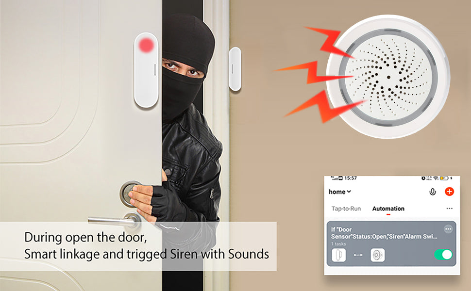 Smart WiFi Alarm with Strobe Light