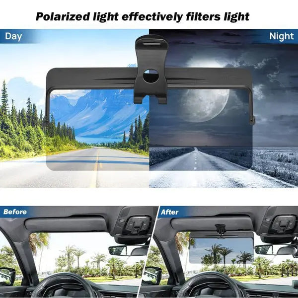 Car Sun Visor With Polarized Glare Protection - ExploreMore Hub