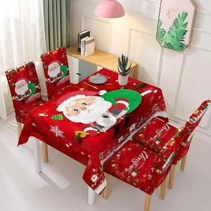 Christmas Tablecloth Chair Cover Decoration - ExploreMore Hub