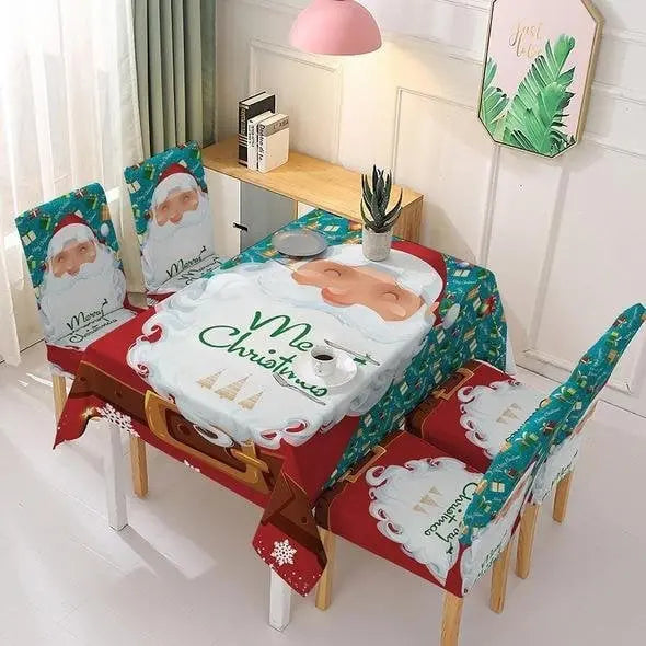 Christmas Tablecloth Chair Cover Decoration - ExploreMore Hub