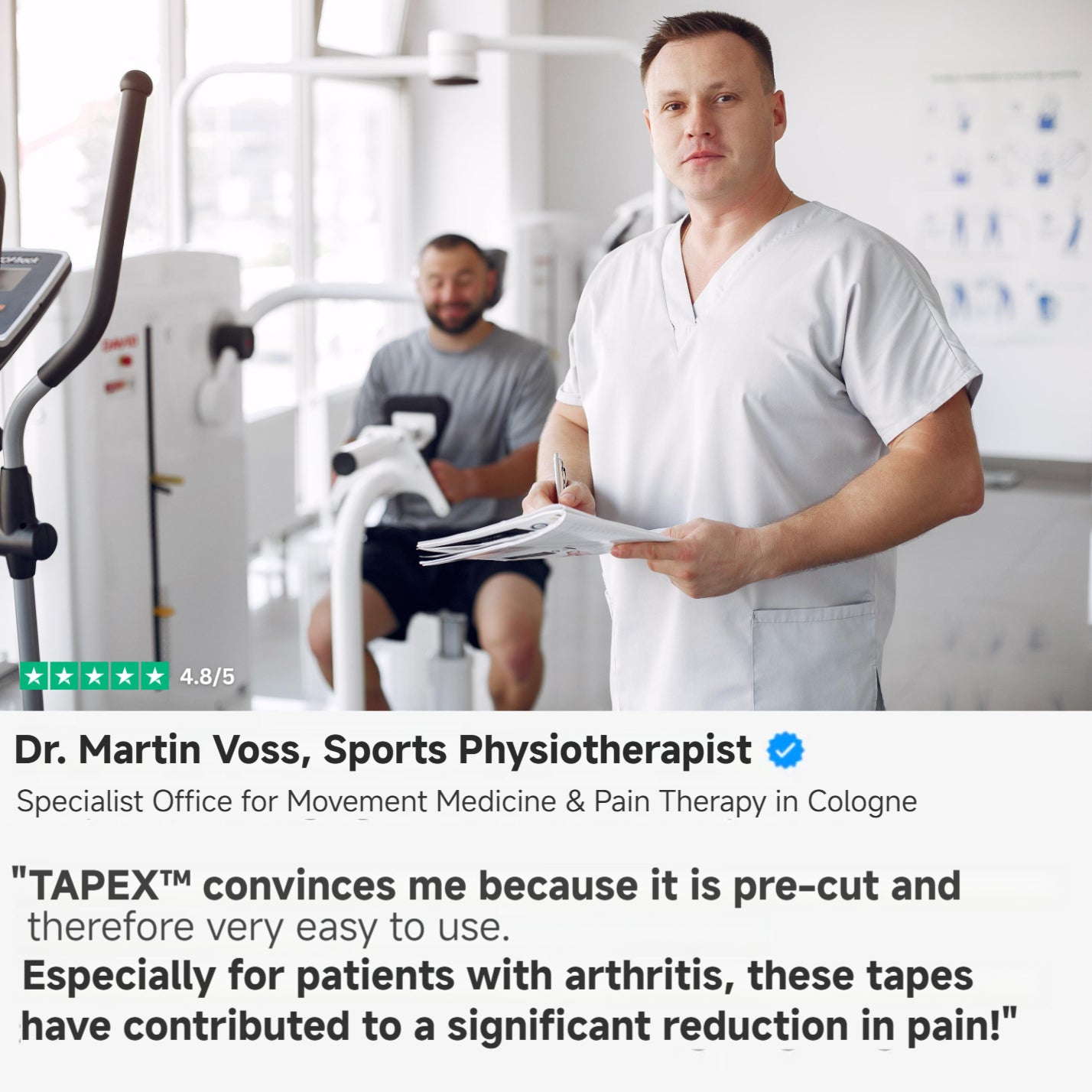 Nastro per ginocchio pre-taglio Tapex ™ | 3+ giorni di supporto senza dolore