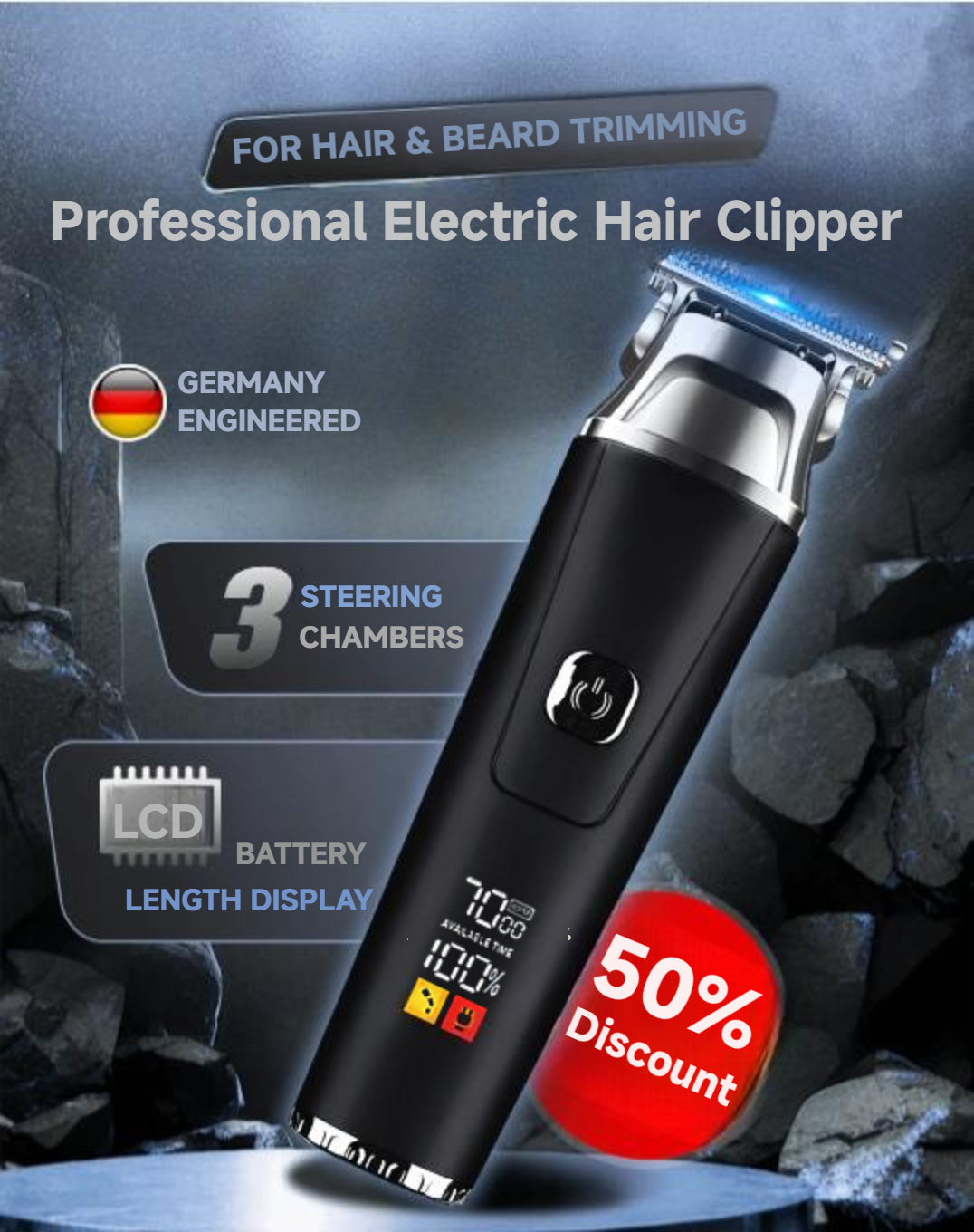 ClipPro™ | LCD Display Professional Electric Hair Clipper
