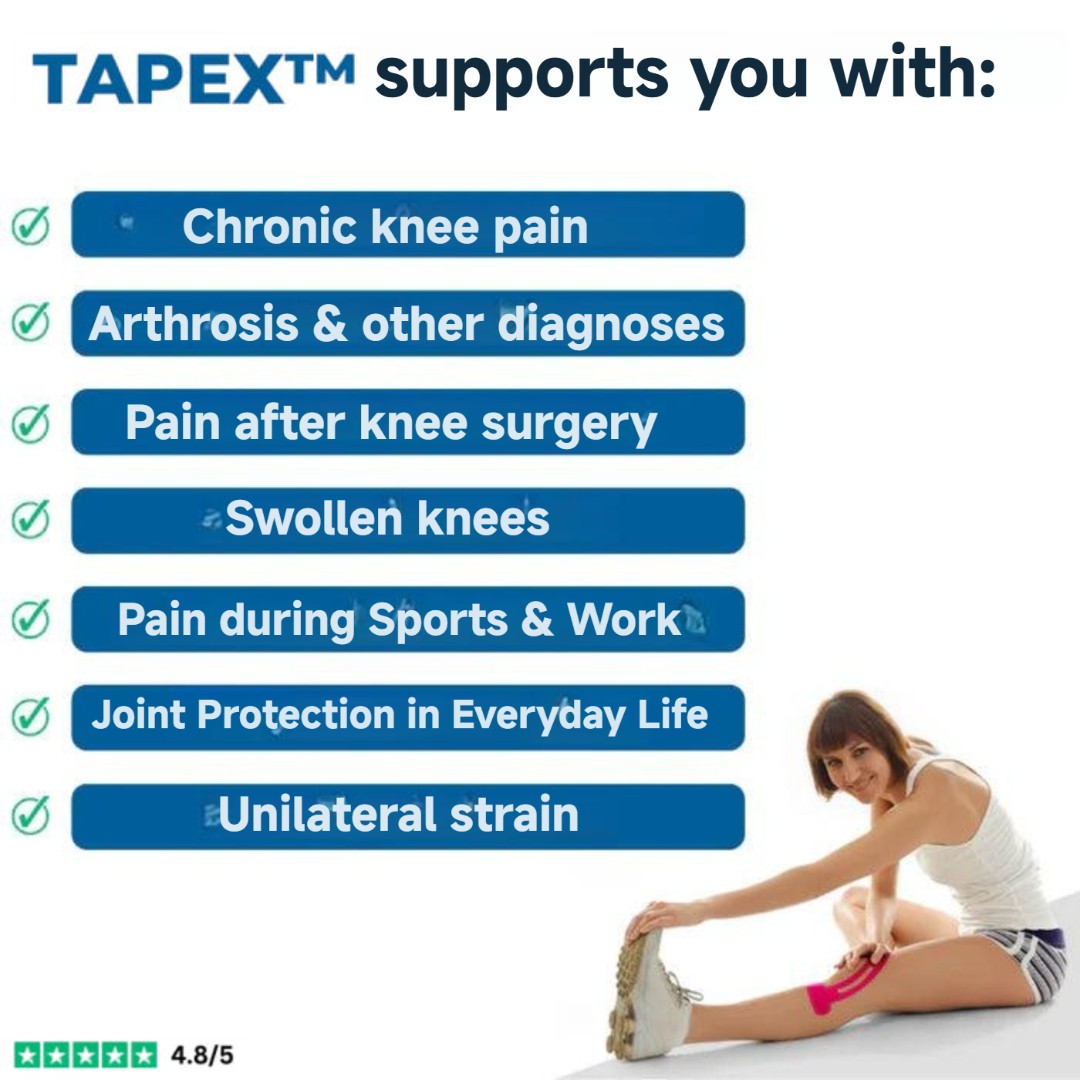 Nastro per ginocchio pre-taglio Tapex ™ | 3+ giorni di supporto senza dolore