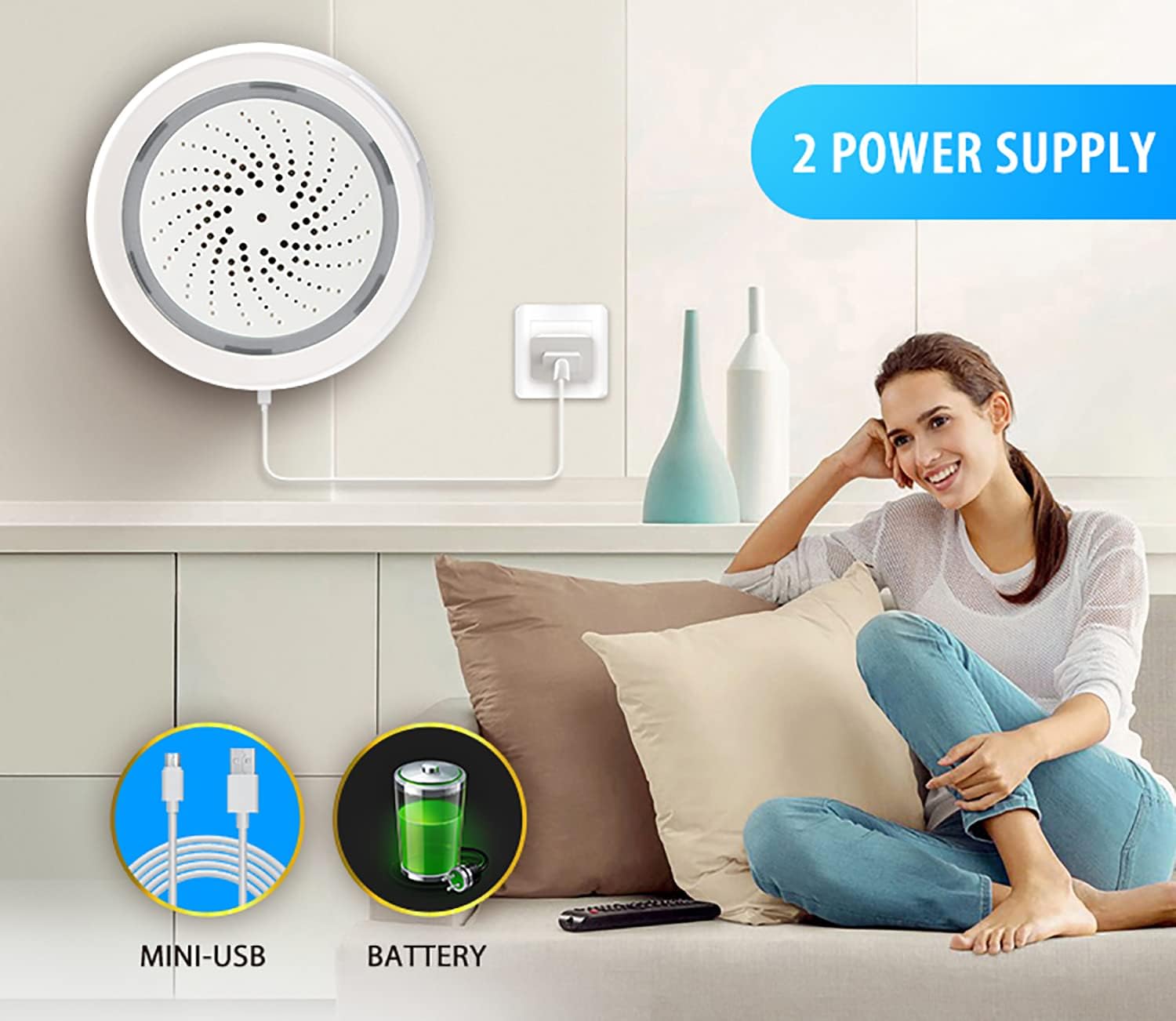 Smart WiFi Alarm with Strobe Light