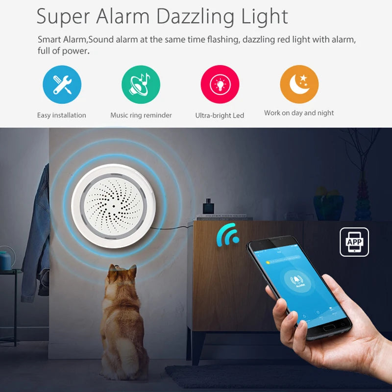Smart WiFi Alarm with Strobe Light